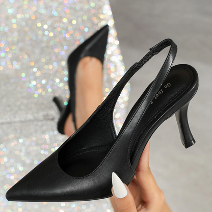 Women’s Élise Minimalist French-Style Buckle Strap Pointed-Toe High Heels – Slim Stiletto Court Shoes