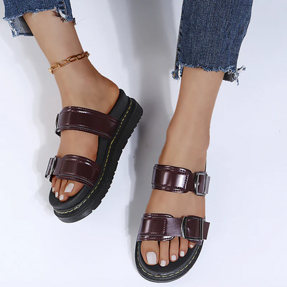 Women's Coastal Gladiator Sandals – Sporty Platform Slide with Contoured Footbed