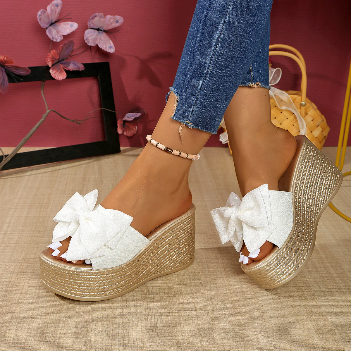 Bootara Women’s BowBella Platform Wedge Sandals – Chunky Flatform Summer Shoes