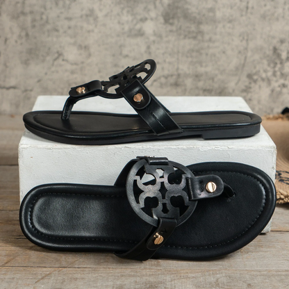 Women’s Aurelia Flat Thong Sandals – Elegant Roman-Inspired Summer Slides