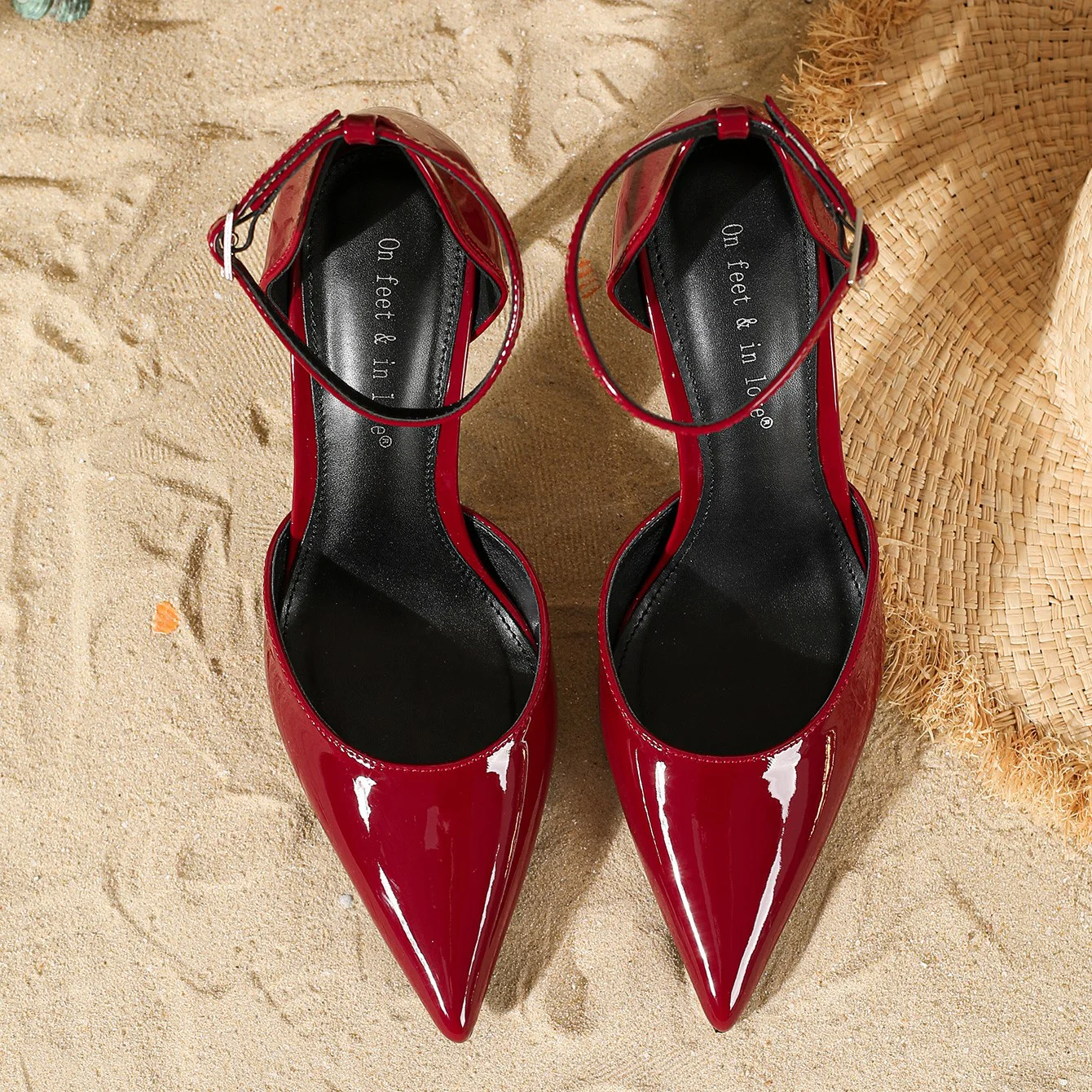 Women’s Amélie Minimalist Buckle Strap Pointed-Toe High Heels – Slim Stiletto Office & Evening Shoes