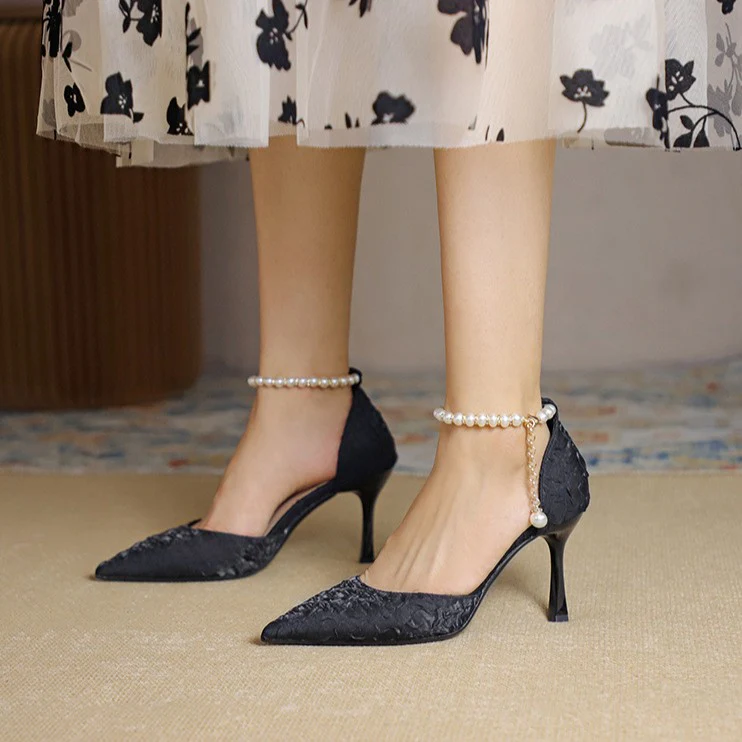 Women’s Amélie Minimalist Buckle Strap Pointed-Toe High Heels – Slim Stiletto Office & Evening Shoes