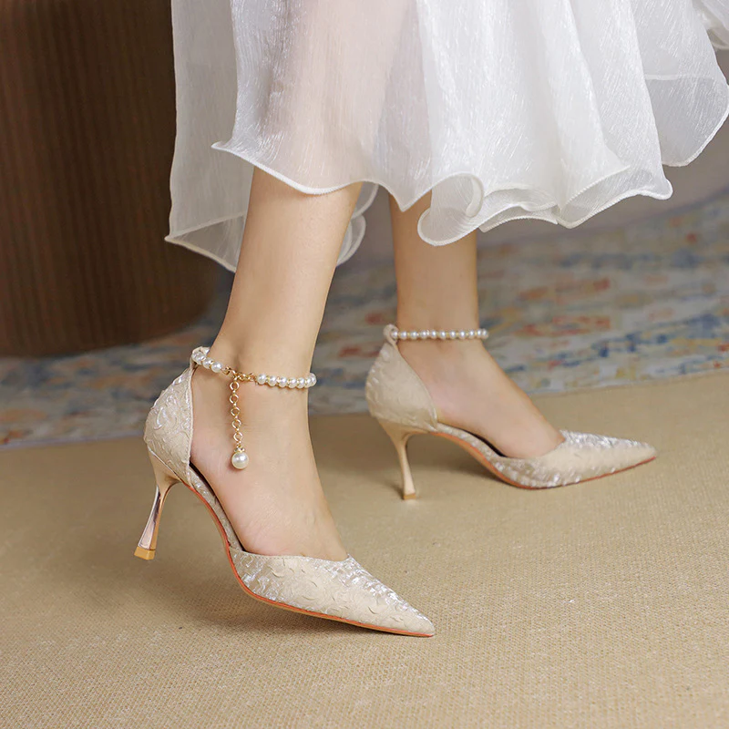 Women’s Amélie Minimalist Buckle Strap Pointed-Toe High Heels – Slim Stiletto Office & Evening Shoes