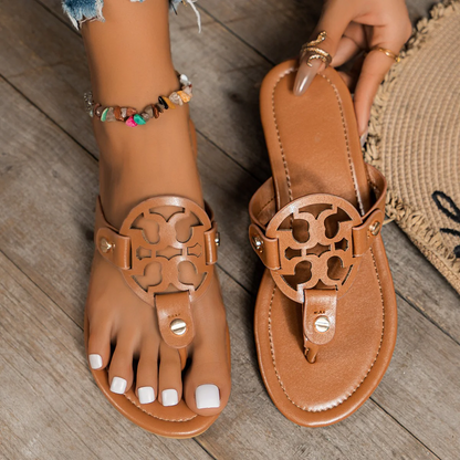 Women’s Aurelia Flat Thong Sandals – Elegant Roman-Inspired Summer Slides