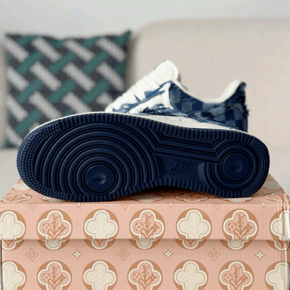 Louis Vuitton x Nike Air Force 1 – Blue Damier Denim