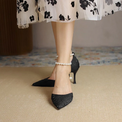 Women’s Amélie Minimalist Buckle Strap Pointed-Toe High Heels – Slim Stiletto Office & Evening Shoes