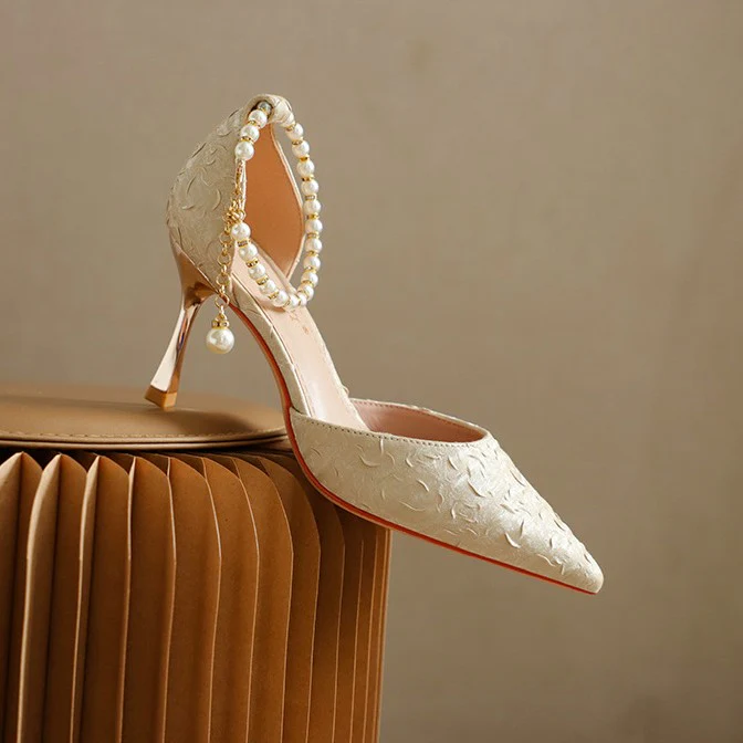 Women’s Amélie Minimalist Buckle Strap Pointed-Toe High Heels – Slim Stiletto Office & Evening Shoes