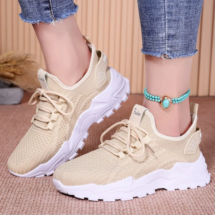 Women’s AirWeave Sneakers – Breathable Mesh Lightweight Flat Shoes