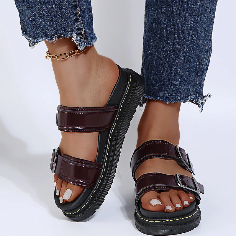 Women's Coastal Gladiator Sandals – Sporty Platform Slide with Contoured Footbed