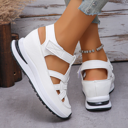 Women's Plus Size Comfort Chunky Gladiator Sandals - Wide Fit Adjustable Roman Style with Airflow Holes