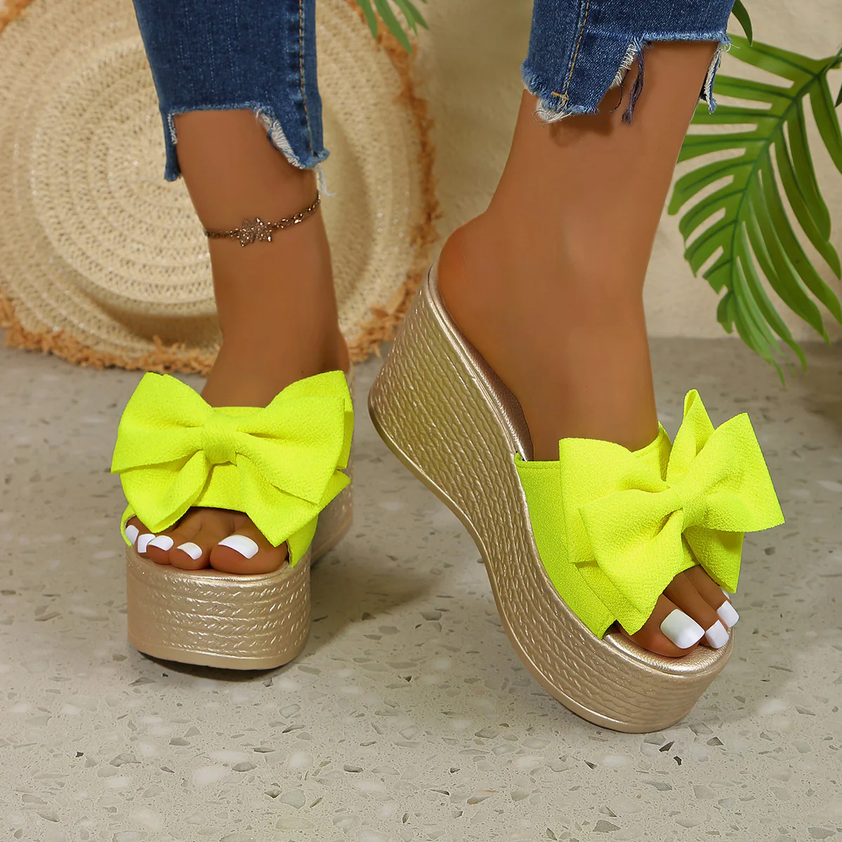 Bootara Women’s BowBella Platform Wedge Sandals – Chunky Flatform Summer Shoes