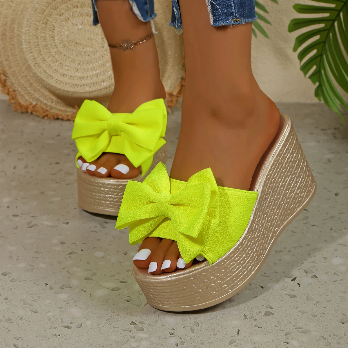 Bootara Women’s BowBella Platform Wedge Sandals – Chunky Flatform Summer Shoes