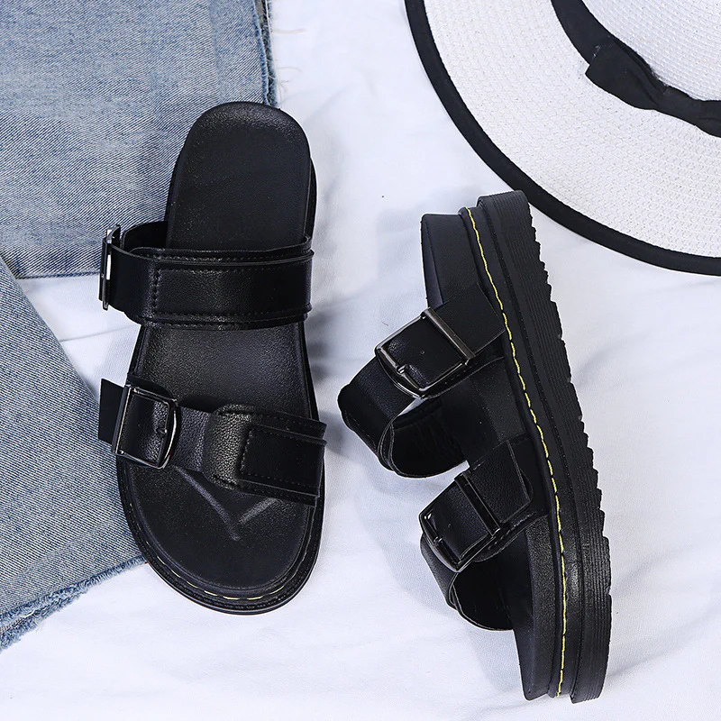 Women's Coastal Gladiator Sandals – Sporty Platform Slide with Contoured Footbed