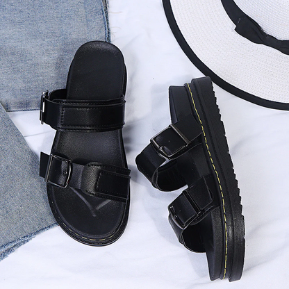 Women's Coastal Gladiator Sandals – Sporty Platform Slide with Contoured Footbed