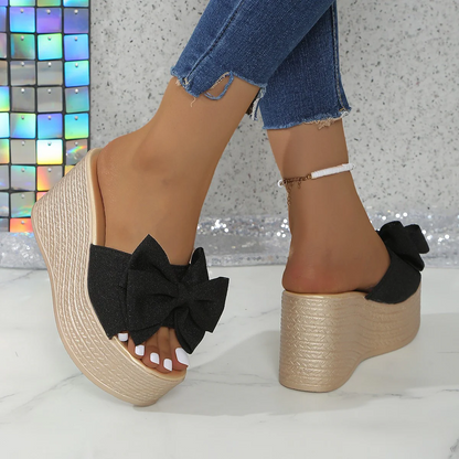 Bootara Women’s BowBella Platform Wedge Sandals – Chunky Flatform Summer Shoes