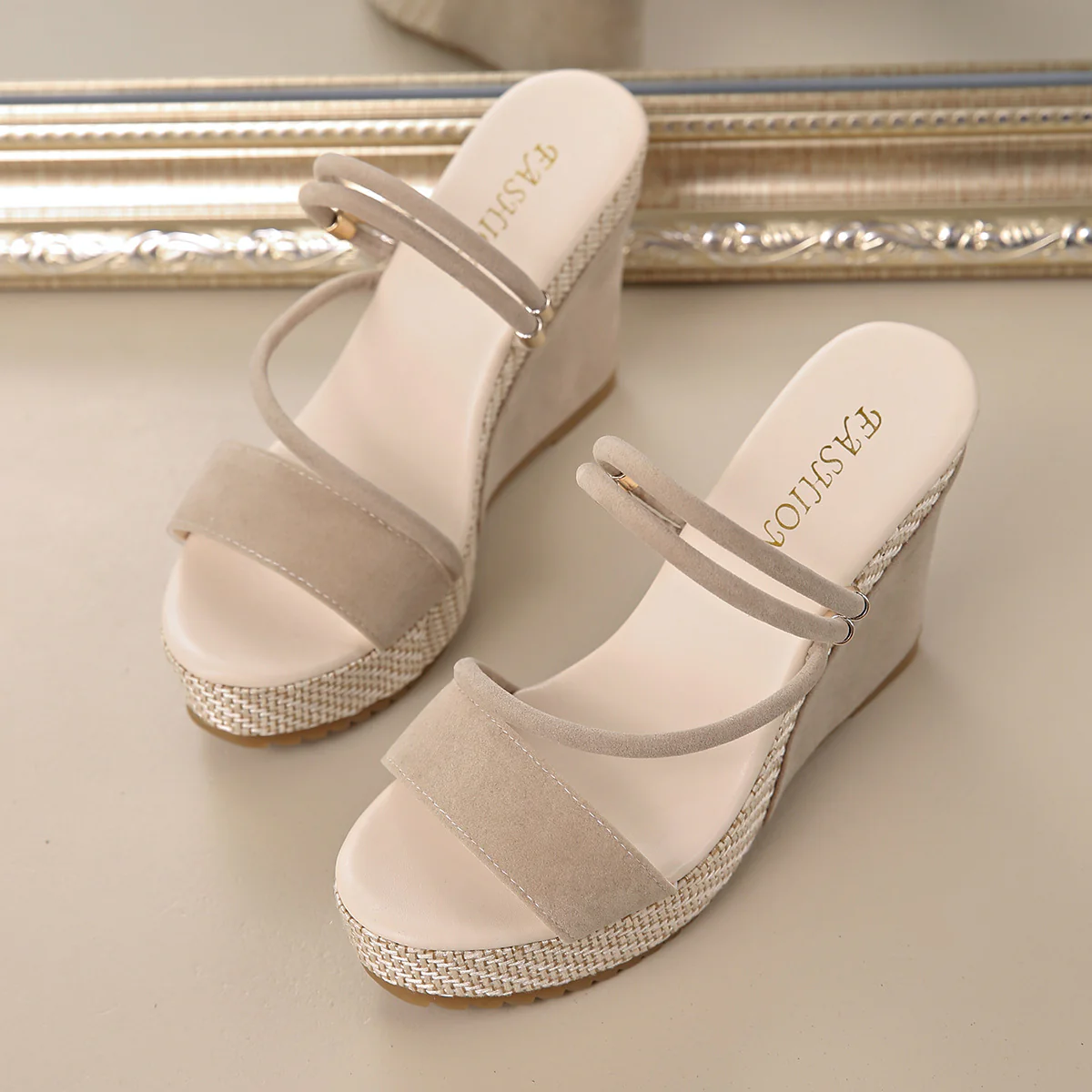 Women’s VelvetAir Ankle-Strap Platform Wedge Sandals – Breathable Suede Elegant Shoes