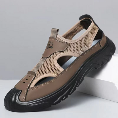 Aero Men’s Breathable Closed-Toe Sandals – Lightweight Mesh Outdoor Casual Beach Shoes
