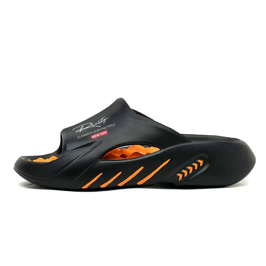 Unisex Atlas Logo Slides – Street Style Cushioned Anti-Slip Beach Sandals