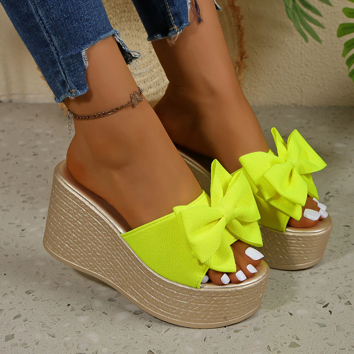Bootara Women’s BowBella Platform Wedge Sandals – Chunky Flatform Summer Shoes