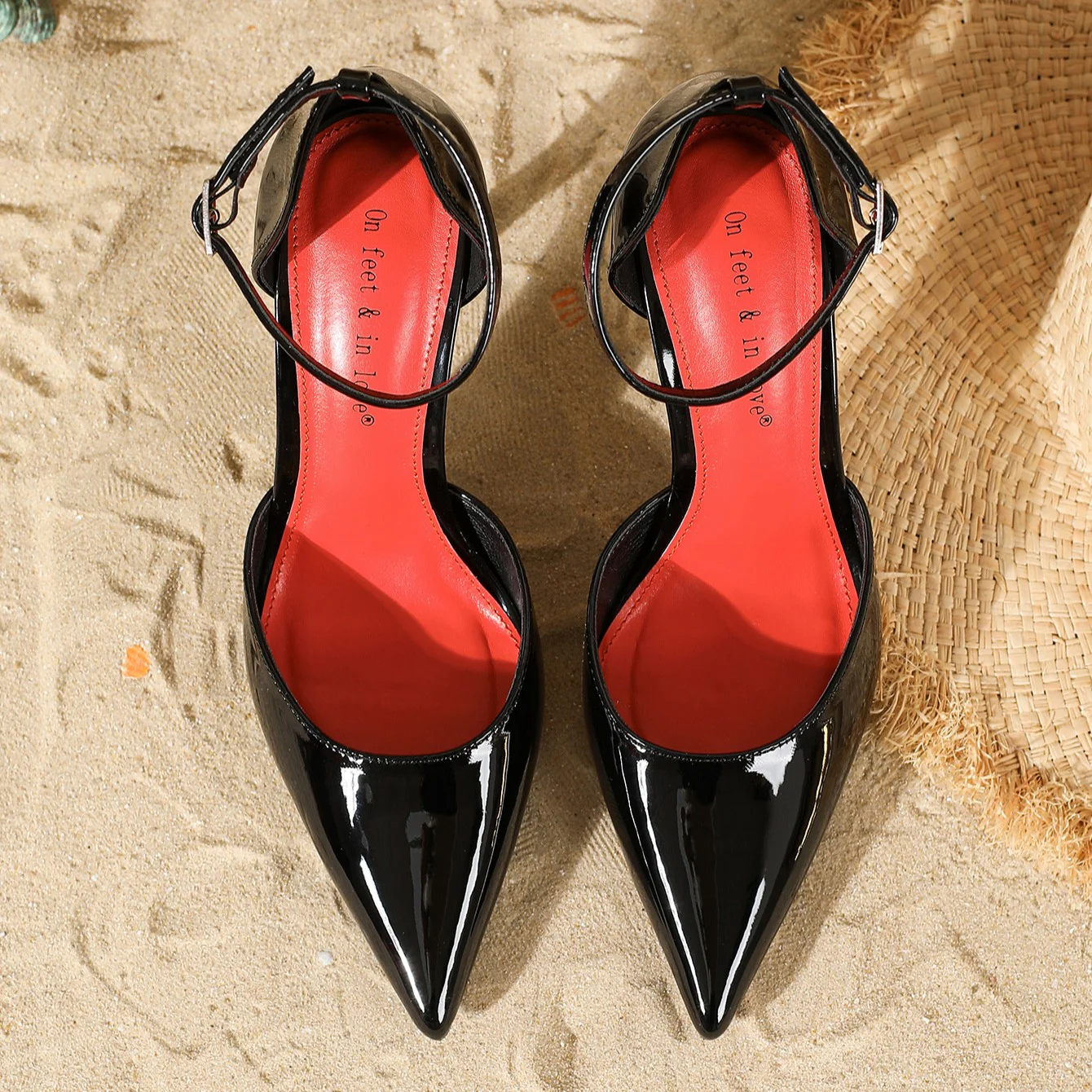 Women’s Amélie Minimalist Buckle Strap Pointed-Toe High Heels – Slim Stiletto Office & Evening Shoes