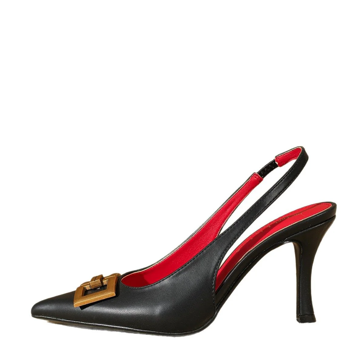 Women’s Liora Open-Back Toe-Ring Stiletto Pumps – Minimalist Chic Pointed-Toe Slim Heels