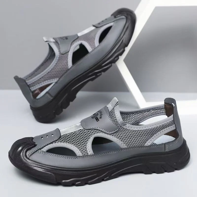 Aero Men’s Breathable Closed-Toe Sandals – Lightweight Mesh Outdoor Casual Beach Shoes