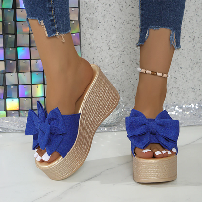 Bootara Women’s BowBella Platform Wedge Sandals – Chunky Flatform Summer Shoes