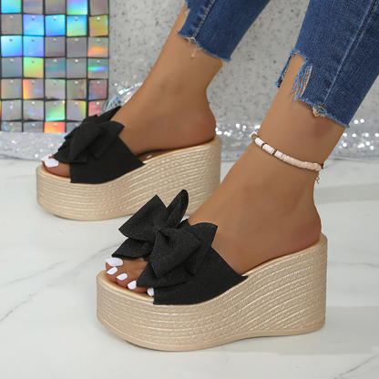 Bootara Women’s BowBella Platform Wedge Sandals – Chunky Flatform Summer Shoes