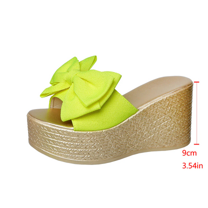 Bootara Women’s BowBella Platform Wedge Sandals – Chunky Flatform Summer Shoes
