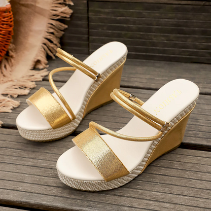 Women’s VelvetAir Ankle-Strap Platform Wedge Sandals – Breathable Suede Elegant Shoes
