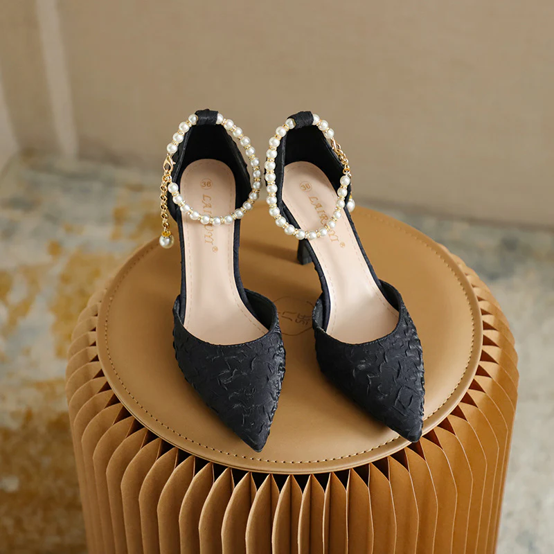 Women’s Amélie Minimalist Buckle Strap Pointed-Toe High Heels – Slim Stiletto Office & Evening Shoes