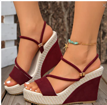 Women’s VelvetAir Ankle-Strap Platform Wedge Sandals – Breathable Suede Elegant Shoes