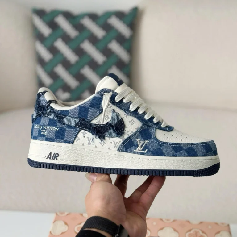 Louis Vuitton x Nike Air Force 1 – Blue Damier Denim